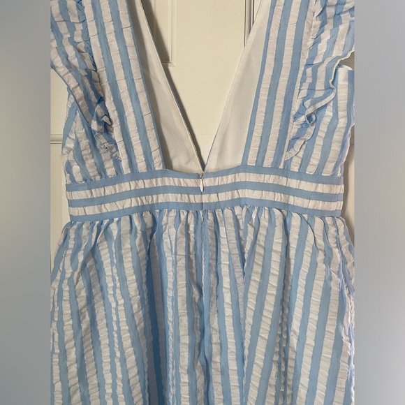 Caitlin M. Covincton x Pink Lily, Medium, Light blue and white striped dress - Picture 7 of 9